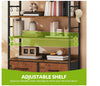 4-Tier Bookcase With Adjustable Shelves, 4 Fabric Drawers, Metal Frame, Brown