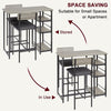 3-Piece Bar Table Set w/ Storage Shelf and 2 Stool Chair for Dining Room Kitchen