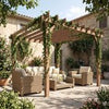 3 x 3 m Wooden Pergola, Garden Pergola Gazebo Grape Trellis, Maple Wood-effect