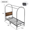 Canopy Bed Frame Metal 3ft Single Bed With Headboard & Heavy Duty Slat Support
