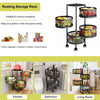 3-6 Tier Vegetable Mobile Shelf Rack Kitchen Rotating Storage Trolley Cart UK