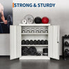 Metal Storage Cabinet 2 Door Locking with 2 Adjustable Shelf Garage Home Office