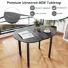 110CM Wooden Dining Table for 4-6 People Oval Kitchen Table-Black