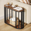 2-Tier End Table for Living Room, Industrial Narrow Side Table with Metal Frame