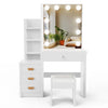 Dressing Table With Drawers LED Mirror Set Makeup Desk Vanity Table Bedroom UK