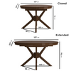 Large Walnut Round to Oval Extendable Dining Table - Seats 4 - 6 - Karie KAE004