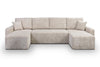 Yasmine U-Shape Sofa Bed with Storage Or L-Shape Reversibe Jumbo Cord Sette