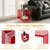 Acrylic Side Table Acrylic End Table Decorative Bathroom Bedroom with Sleek Edge