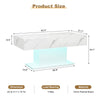 High Gloss Coffee Table with LED Light Living Room Cocktail Sofa Center Table
