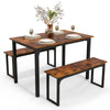3-Piece Dining Table Set Industrial Breakfast Kitchen Table Set-Coffee