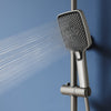 Square Thermostatic Shower Mixer Gunmetal Grey Rainfall Handset Knob Control