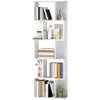 5-tier Display Shelving Storage Bookcase S Shape Bookshelf, White