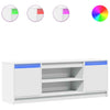 TV Cabinet with White 139.5x34x50 Engineered Wood Q8V9
