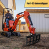 Mini Excavator Attachment Mini Digger Rake 450mm / 25mm Pins Mini Grabber