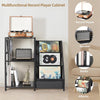 Bikoney Record Player Stand with 3-Tier Vinyl Storage – Turntable Table Holds