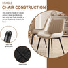 2PCS Faux Leather Dining Chairs Upholstered seat with Metal Legs Kitchen Vojsnjm