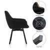 1pc 360° Swivel Dining Chairs Velvet Padded Seat Kitchen Chair Three Color