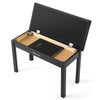 ♬Mustar Piano Stool Wooden Piano Bench With Storage Padded Keyboard Seat White