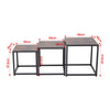 Nesting Coffee Tables Set of 3 Square Stacking Sofa Side Tables for Living Room