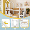 Kids Bunk Beds Double Pine Wooden Bunk Bed With Stairs 3FT Single Size Bed Frame