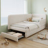 3ft Single Upholstered Daybed with Drawers Children Kids Junior Bed Frame Beige