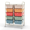 10-Drawer Rolling Utility Cart Kitchen Organizer Storage Trolley w/ Wheel