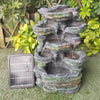 Garden Solar Water Feature LED Light Fountain Outdoor Indoor Resin Ornament Pump