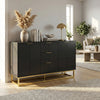 Sideboard Storage Cabinet with Adjustable Shelves, Black