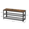 Shoe Bench Shoe Rack 2 Shelves Shoe Organiser Entryway Steel Structure Storage
