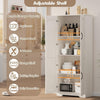 🔥Freestanding Storage Cabinet Kitchen Tall Storage Cupboard with Shelves 4 Tier