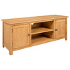 Rustic Wood TV Stand Cupboard Doors Media Shelf Storage Cabinet Solid Oak Table