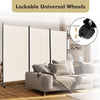3 Panel Rolling Fabric Room Divider Folding Privacy Dividers with Wheels