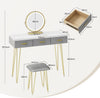 Dressing Table With 3 Drawers Mirror Stool Set Makeup Desk Vanity Table Bedroom
