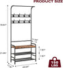 Hall Tree Coat Rack w/Bench,Storage Shelf,8Hooks,Freestanding Entryway Organiser