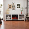 Electric Fireplace With 70in TV Stand Unit Cabinet Fire Logs Heater Flame 12 LED