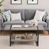 40''Coffee Table with Storage Shelf,Rustic Farmhouse Sofa Table for Small Spaces