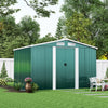 6x8 FT Peak Roof Steel Storage Shed, Pre-drilled Steel Panels, Outdoor Tool Shed