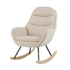 Upholstered Rocking Chair Nursery Glider Rocker w/Padded Backrest-Beige