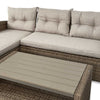 Garden Furniture Set London Rattan Corner Sofa Table Chairs Beige UK Stock