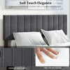 King Size Linen Fabric Bed Frame-Grey