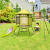 4-in-1 Toddlers Swing Set Outdoor Metal Playset Kids Backyard Playground