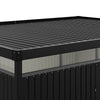 Galvanised Metal Garden Shed Outdoor Tool Storage House with Lockable Door Black