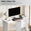 Computer Writing Desk with 4 Drawers, High Gloss Home Office Workstation