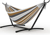 Double Hammock with Steel Stand, 350 lb Capacity, Portable In/Outdoor Carry Bag