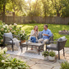 4 Piece Rattan Garden Furniture Set with Loveseat, Armchairs, Table, Grey