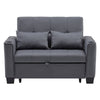 2 SEATER SOFA FABRIC LOVESEAT SOFA CONVERTIBLE PULL OUT SOFA BED GUEST BED GREY