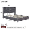 Upholstered Bed Frame with Hydraulic Lift 5FT King Size Bed Frame with Headboard