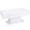 High Gloss Coffee Table with LED Light Rectangle Living Room Furniture White