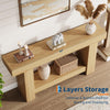 63" x 11.8" x 31.5" Entryway Console Table,2 Tier Sofa Table with Open Storage