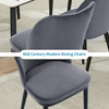 2-Piece Dining Chairs w/ Linen or Velvet Padded Seats, Wood Legs+High Back